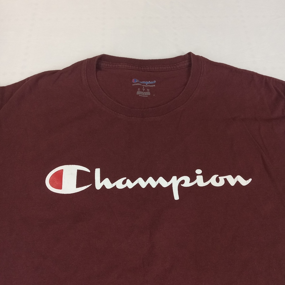 Champion Men's Burgundy Short Sleeve T-Shirt Size Large - Picture 5 of 5